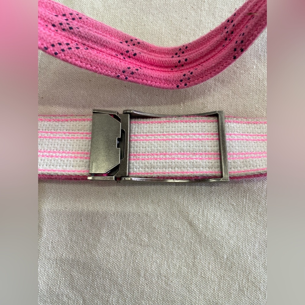 The Original Hockey Lace Belt Pink Cord Belt Adjustable Athletic Wear - Picture 4 of 5